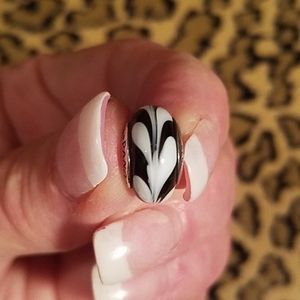 Authentic Pandora Black/White Swirl Murano